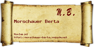 Morschauer Berta névjegykártya